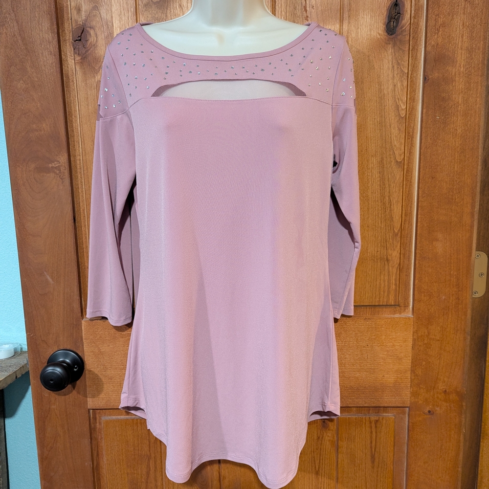 Belldini Purple Tunic Asymmetrical Cutout